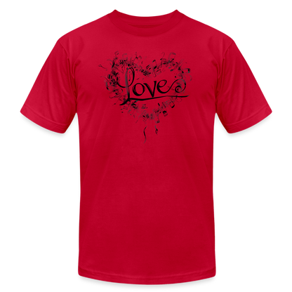 "Grungy Love Song" Unisex Jersey T-Shirt - red