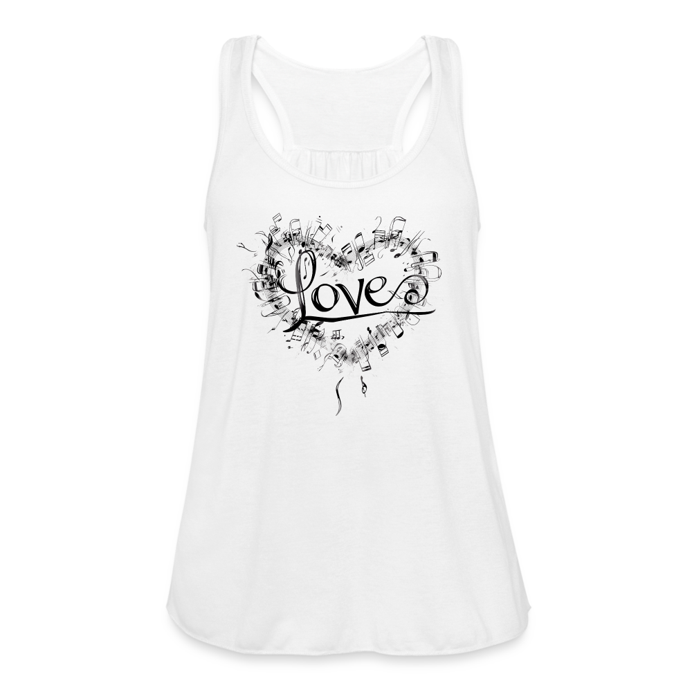 "Grungy Love Song" Women's Flowy Tank Top - white