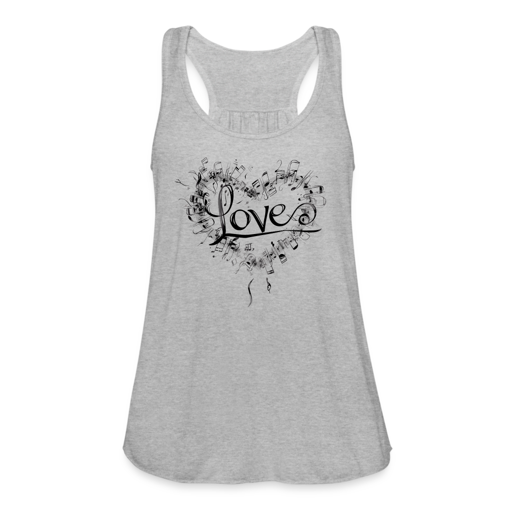 "Grungy Love Song" Women's Flowy Tank Top - heather gray