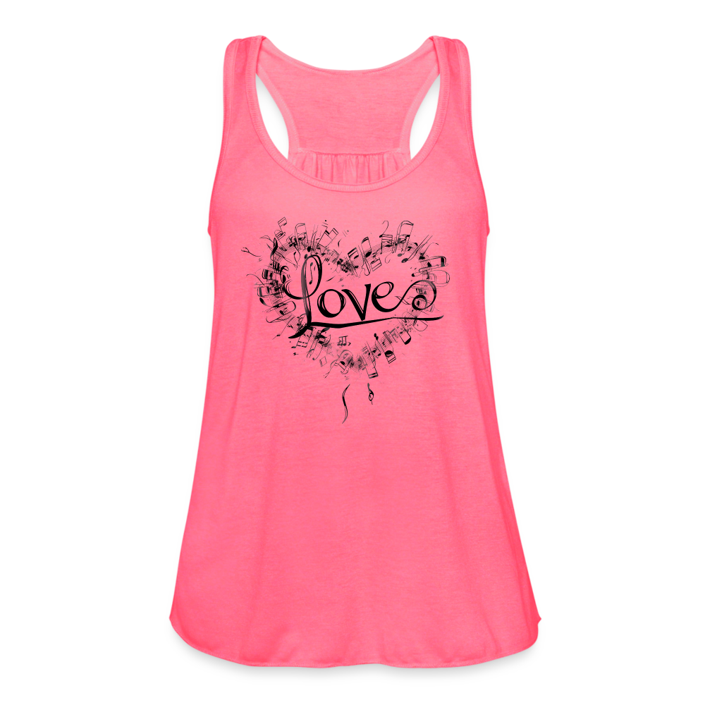 "Grungy Love Song" Women's Flowy Tank Top - neon pink