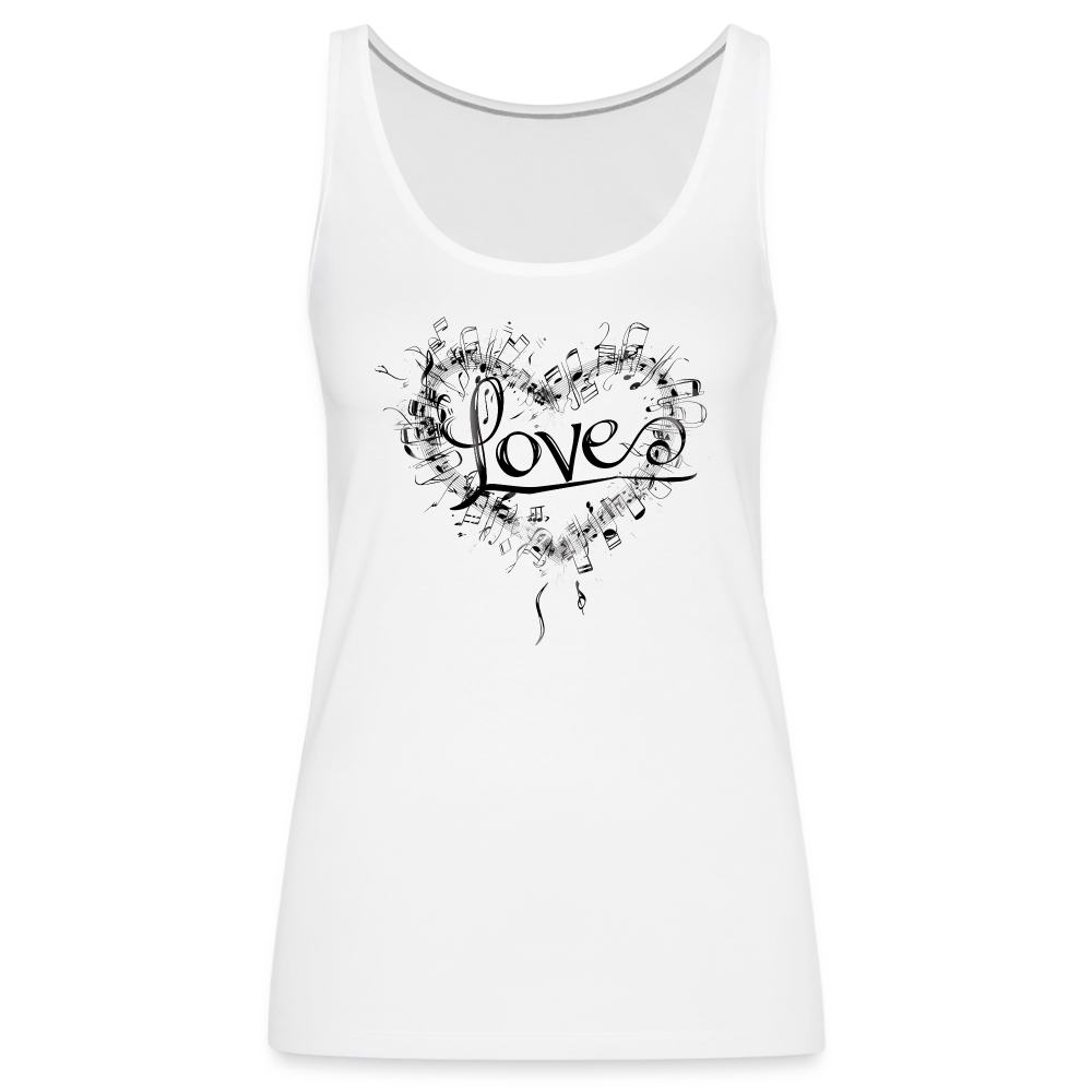 "Grungy Love Song" Women's Premium Tank Top - white