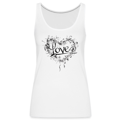 "Grungy Love Song" Women's Premium Tank Top - white