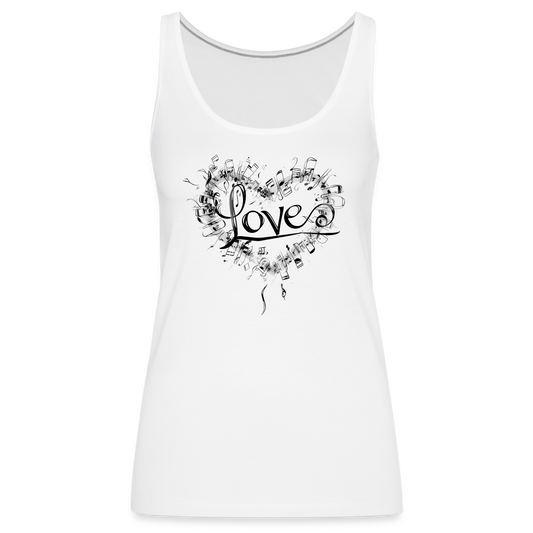 "Grungy Love Song" Women's Premium Tank Top - white