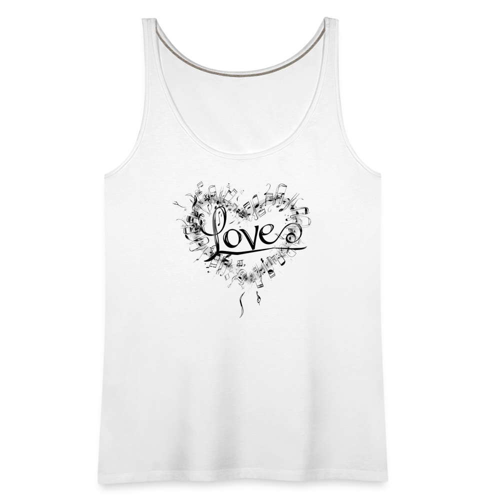 "Grungy Love Song" Women's Premium Tank Top - white