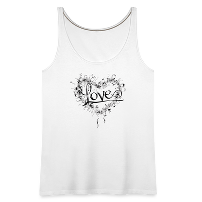 "Grungy Love Song" Women's Premium Tank Top - white