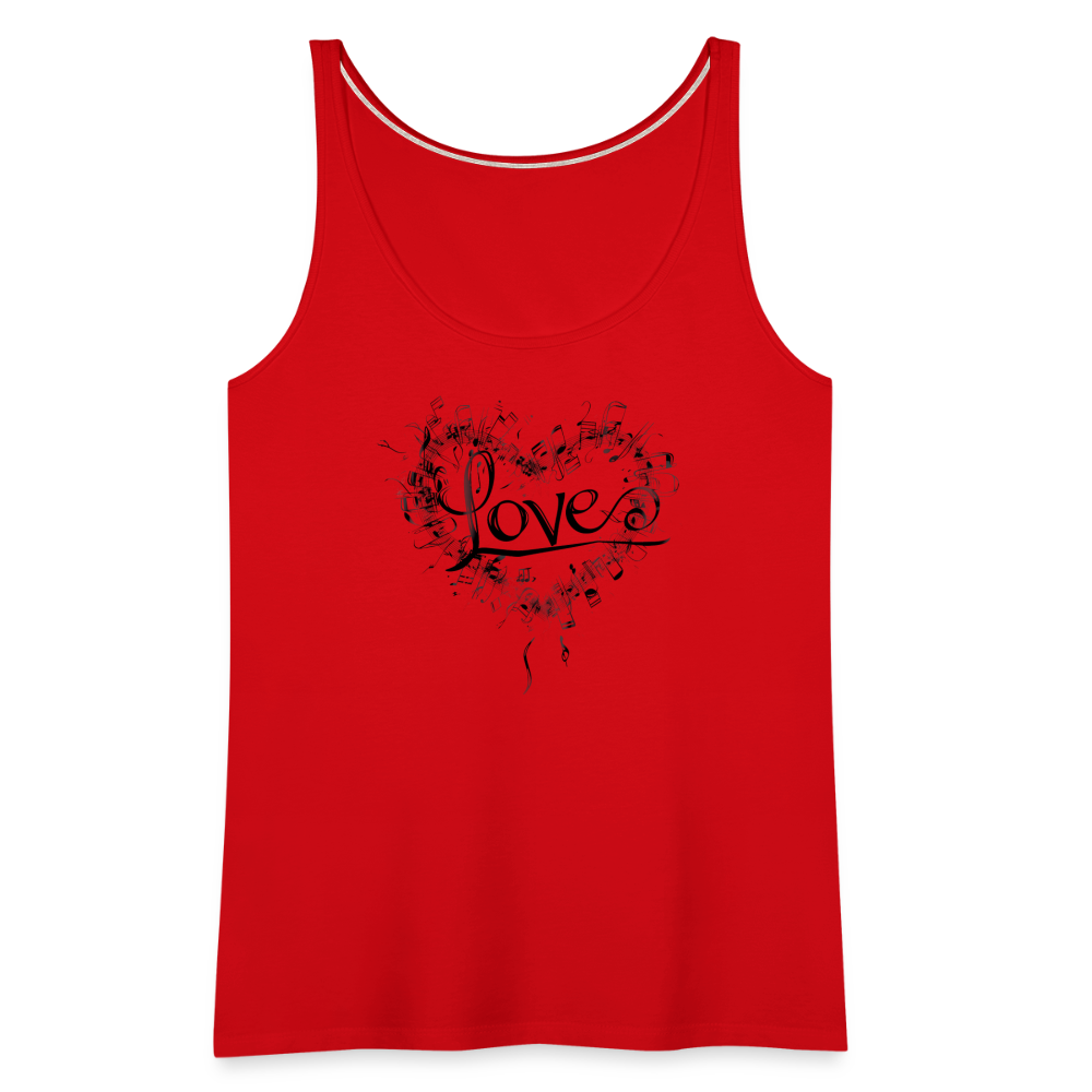 "Grungy Love Song" Women's Premium Tank Top - red