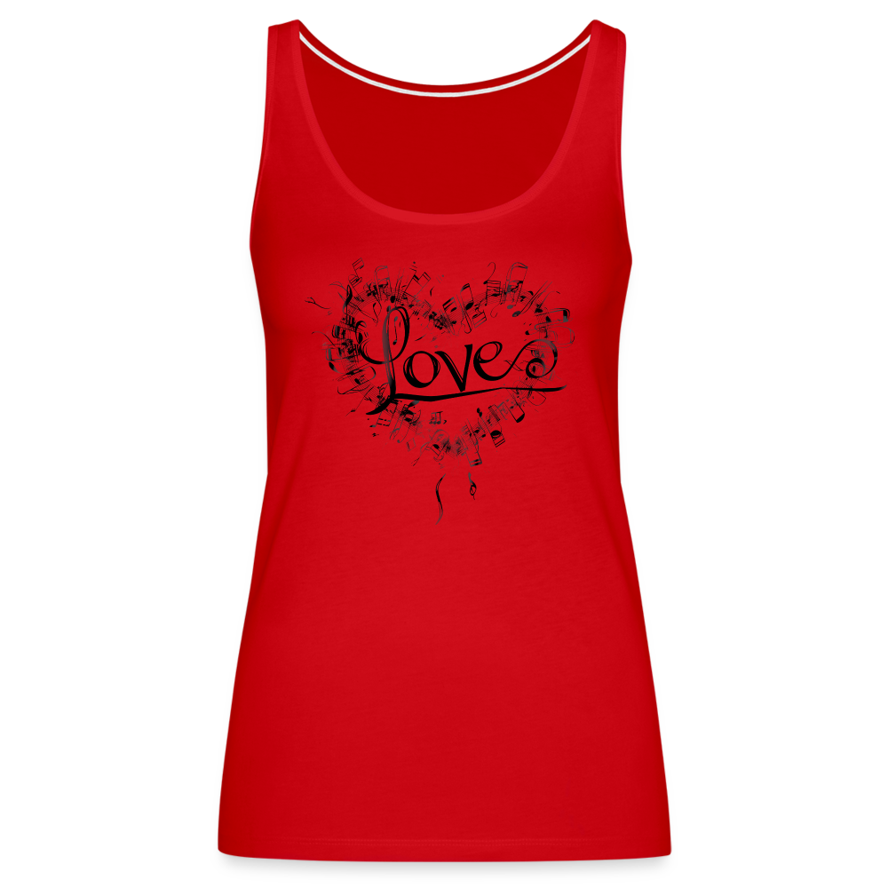 "Grungy Love Song" Women's Premium Tank Top - red