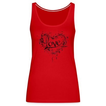 "Grungy Love Song" Women's Premium Tank Top - red