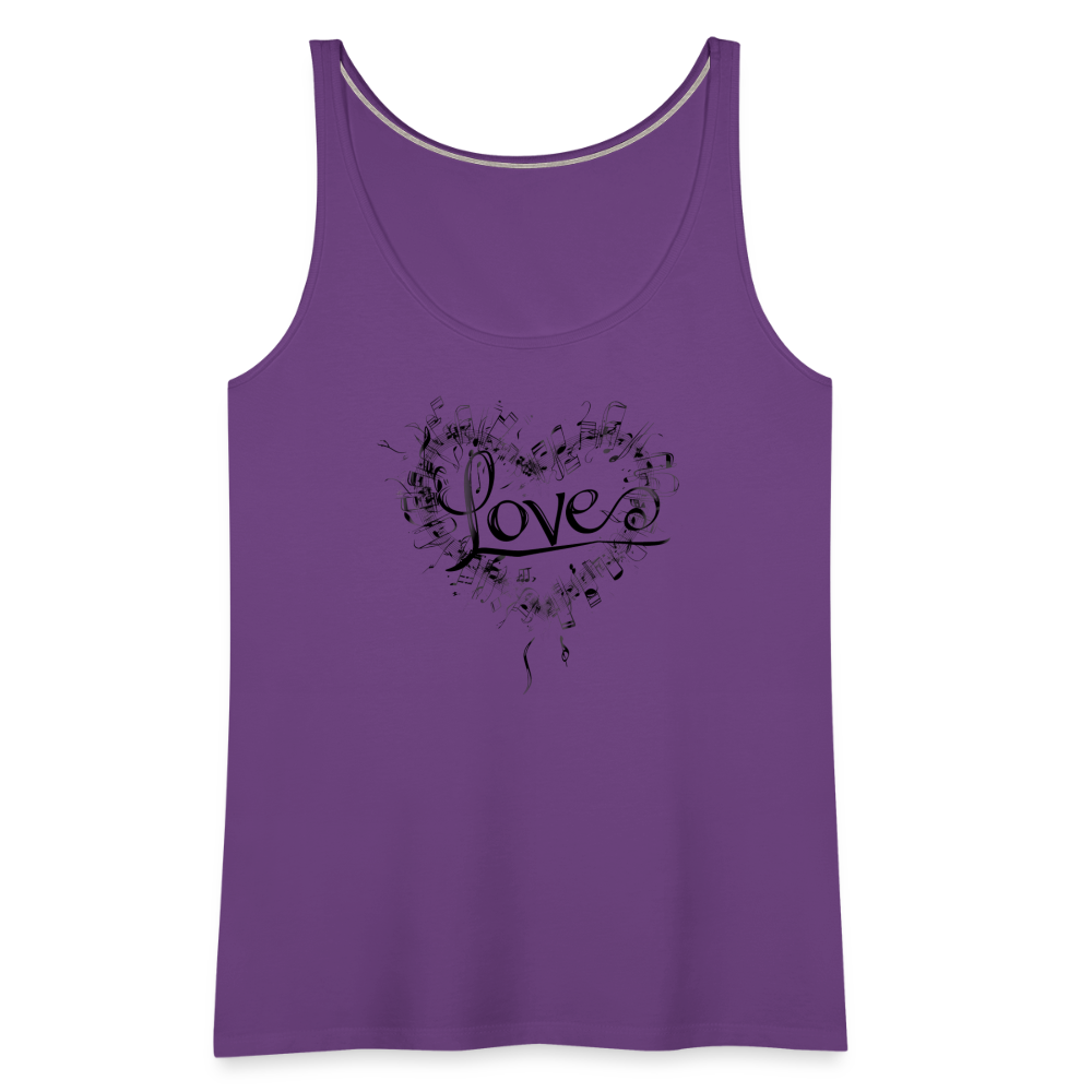 "Grungy Love Song" Women's Premium Tank Top - purple