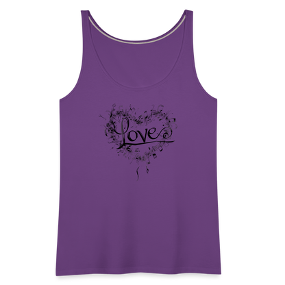 "Grungy Love Song" Women's Premium Tank Top - purple