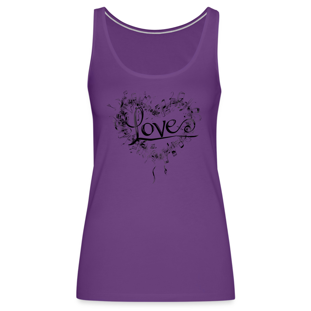 "Grungy Love Song" Women's Premium Tank Top - purple