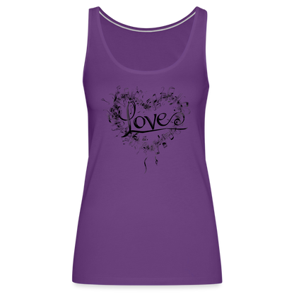 "Grungy Love Song" Women's Premium Tank Top - purple