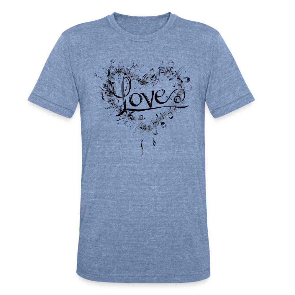 "Grungy Love Song" Unisex Tri-Blend T-Shirt - heather blue