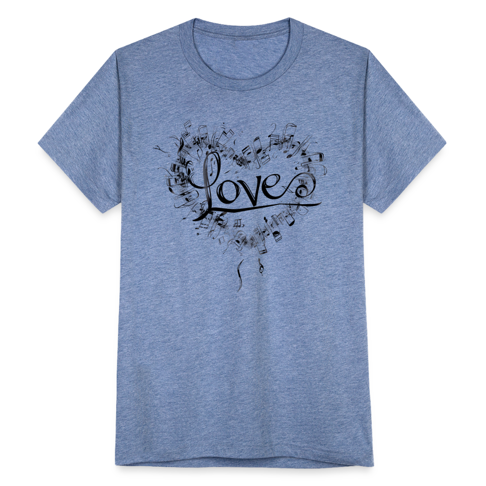 "Grungy Love Song" Unisex Tri-Blend T-Shirt - heather blue