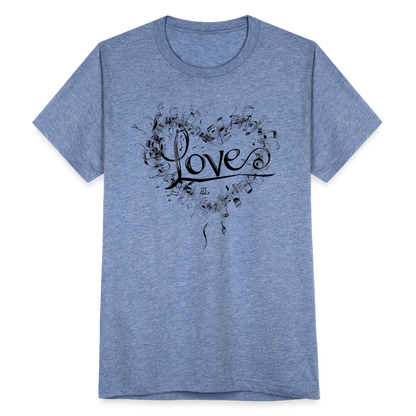 "Grungy Love Song" Unisex Tri-Blend T-Shirt - heather blue