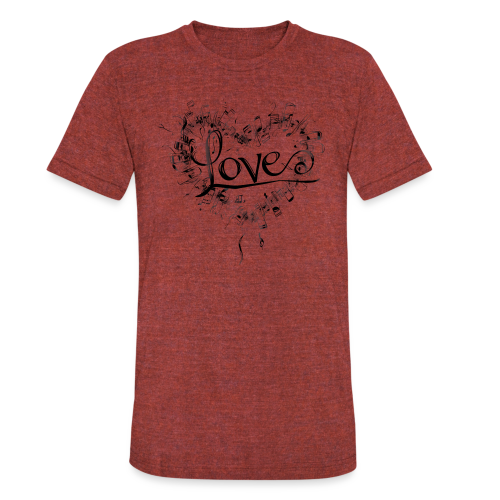 "Grungy Love Song" Unisex Tri-Blend T-Shirt - heather cranberry