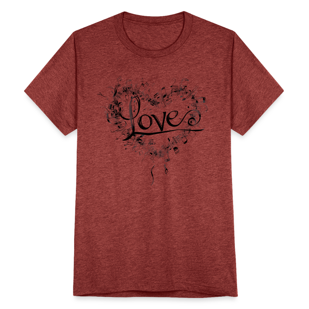 "Grungy Love Song" Unisex Tri-Blend T-Shirt - heather cranberry