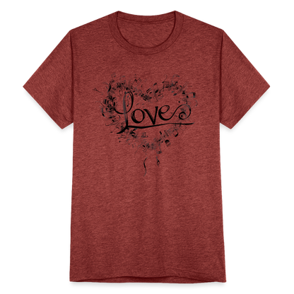 "Grungy Love Song" Unisex Tri-Blend T-Shirt - heather cranberry