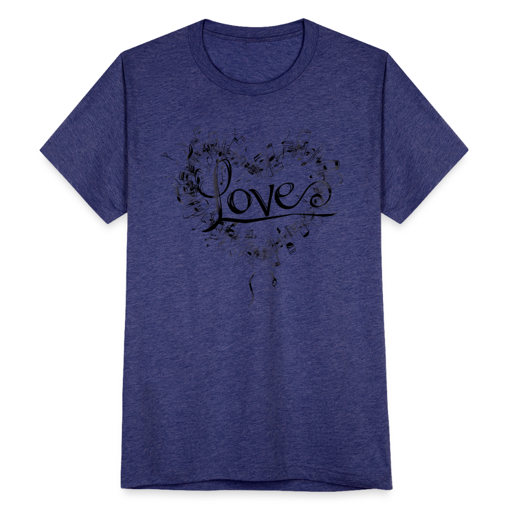 "Grungy Love Song" Unisex Tri-Blend T-Shirt - heather indigo