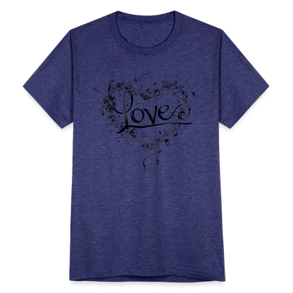 "Grungy Love Song" Unisex Tri-Blend T-Shirt - heather indigo