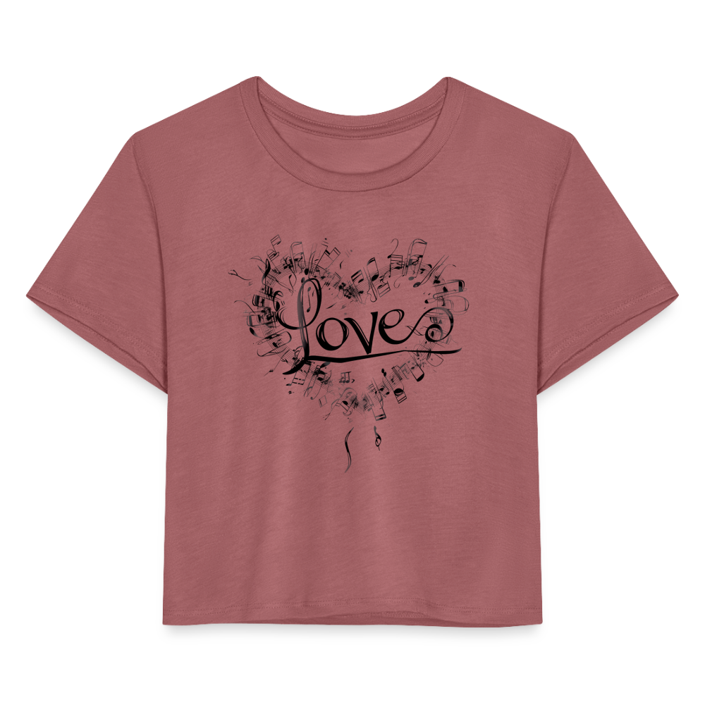 "Grungy Love Song" Women's Crop Top - mauve