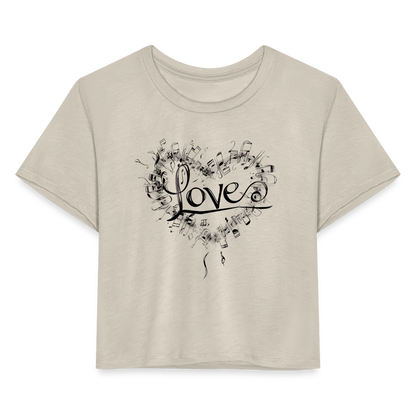 "Grungy Love Song" Women's Crop Top - dust