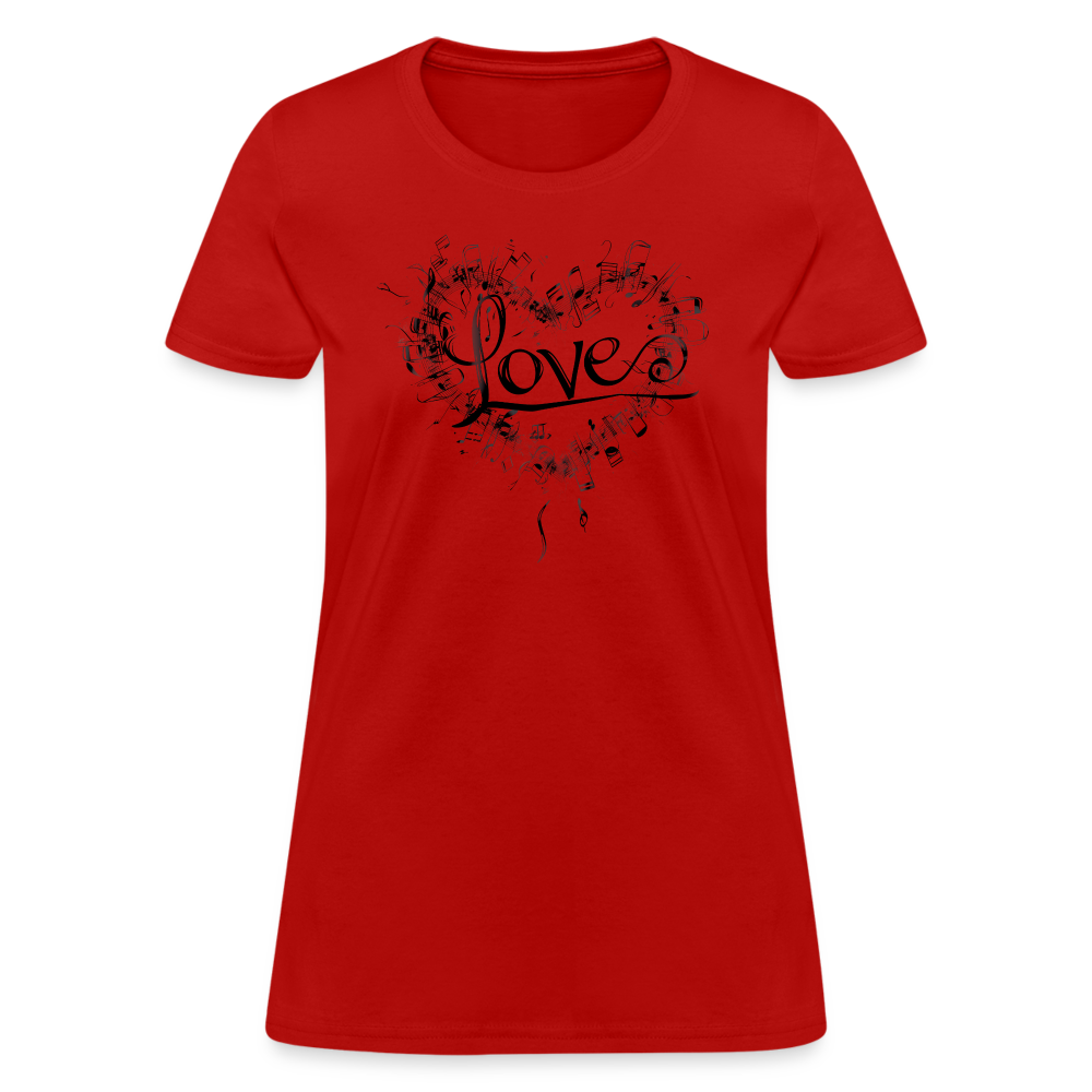 "Grungy Love Song" Women's T-Shirt - red