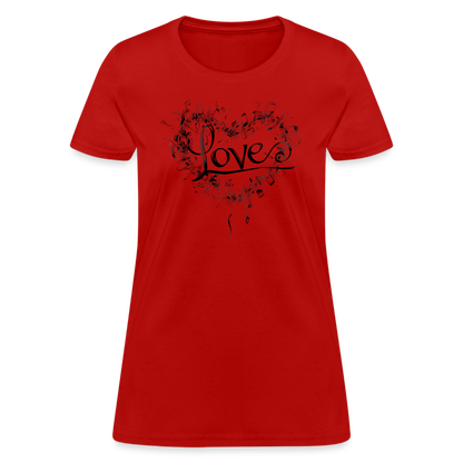 "Grungy Love Song" Women's T-Shirt - red