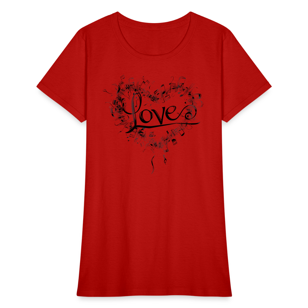 "Grungy Love Song" Women's T-Shirt - red