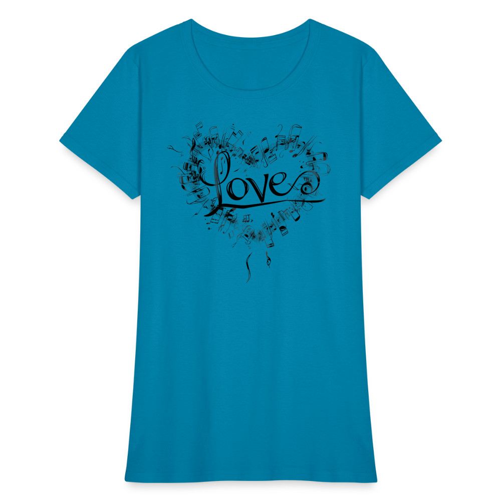 "Grungy Love Song" Women's T-Shirt - turquoise