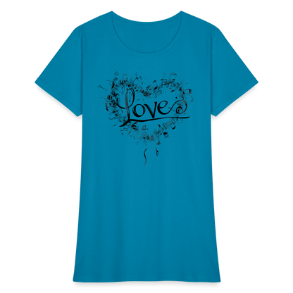 "Grungy Love Song" Women's T-Shirt - turquoise