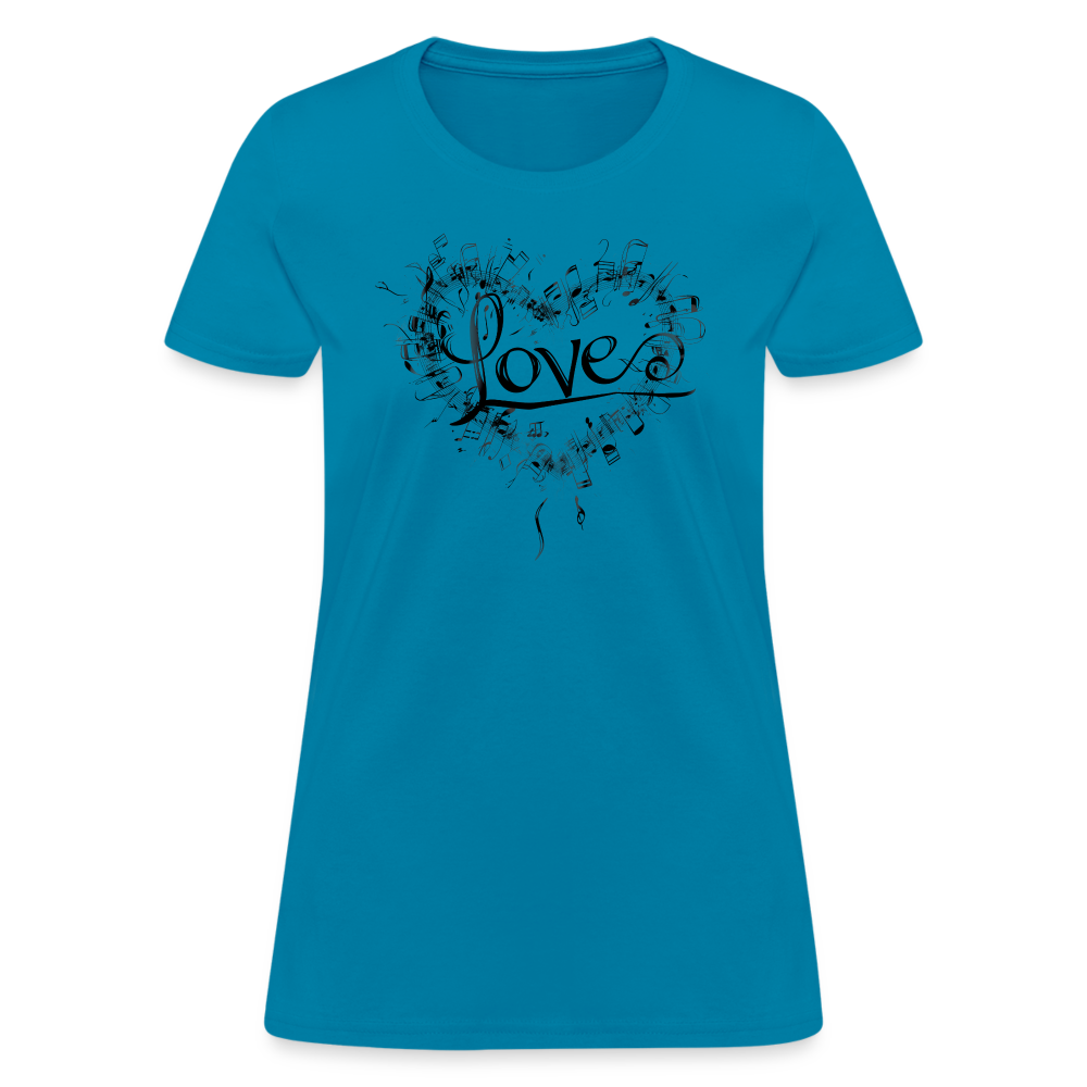 "Grungy Love Song" Women's T-Shirt - turquoise