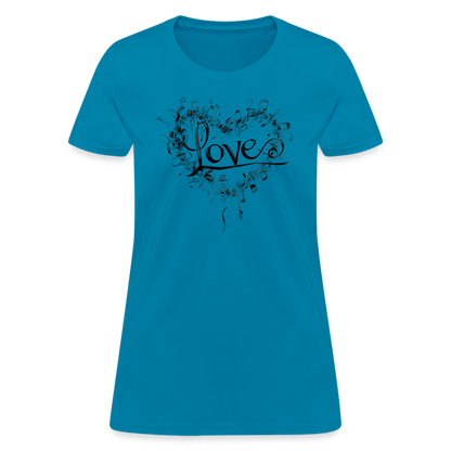 "Grungy Love Song" Women's T-Shirt - turquoise