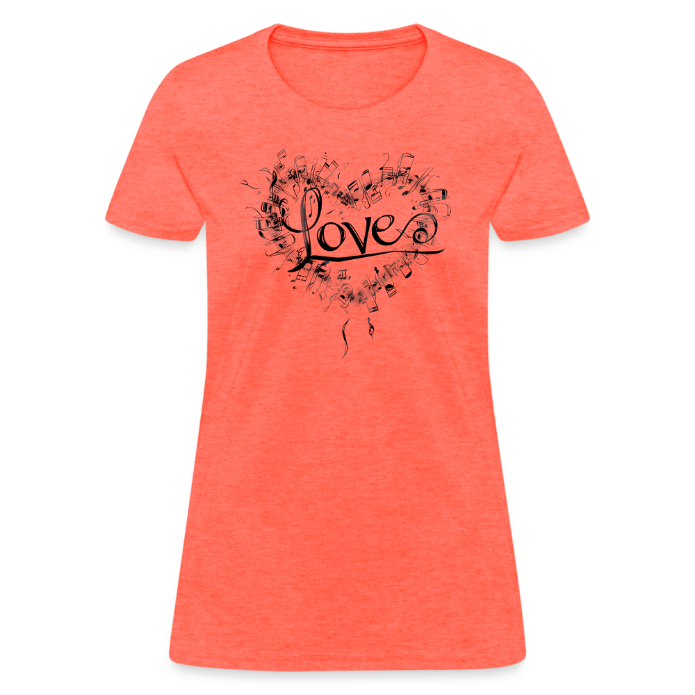 "Grungy Love Song" Women's T-Shirt - heather coral