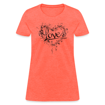 "Grungy Love Song" Women's T-Shirt - heather coral