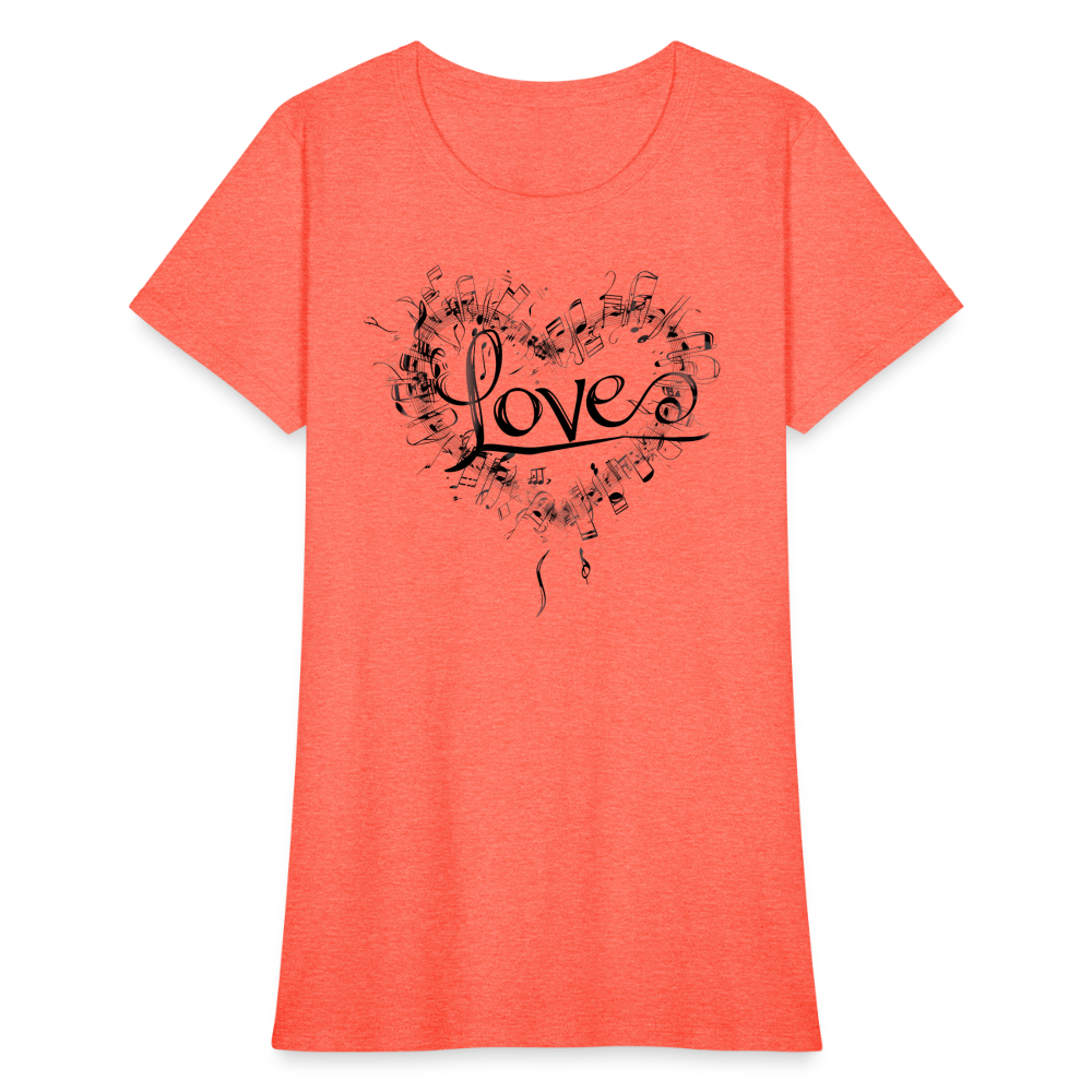 "Grungy Love Song" Women's T-Shirt - heather coral