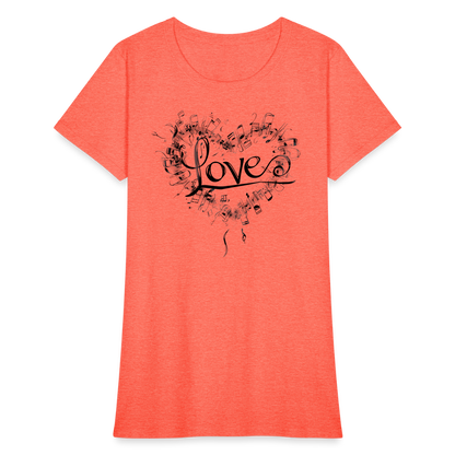 "Grungy Love Song" Women's T-Shirt - heather coral