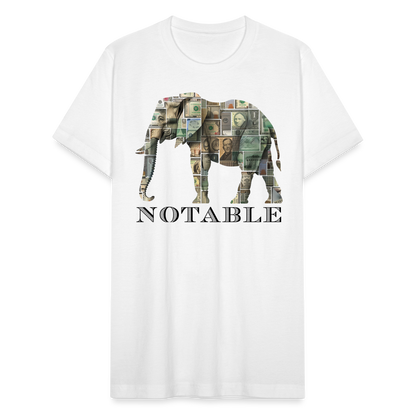 "Notable Elephant" Big Money Goals Unisex Jersey T-Shirt - white