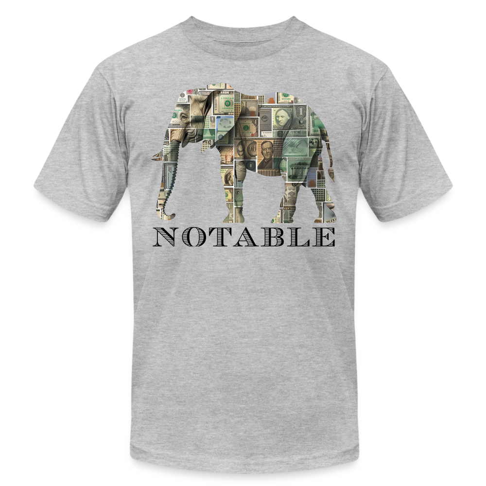 "Notable Elephant" Big Money Goals Unisex Jersey T-Shirt - heather gray