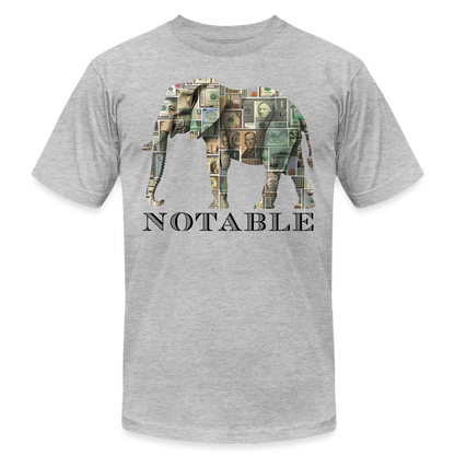 "Notable Elephant" Big Money Goals Unisex Jersey T-Shirt - heather gray