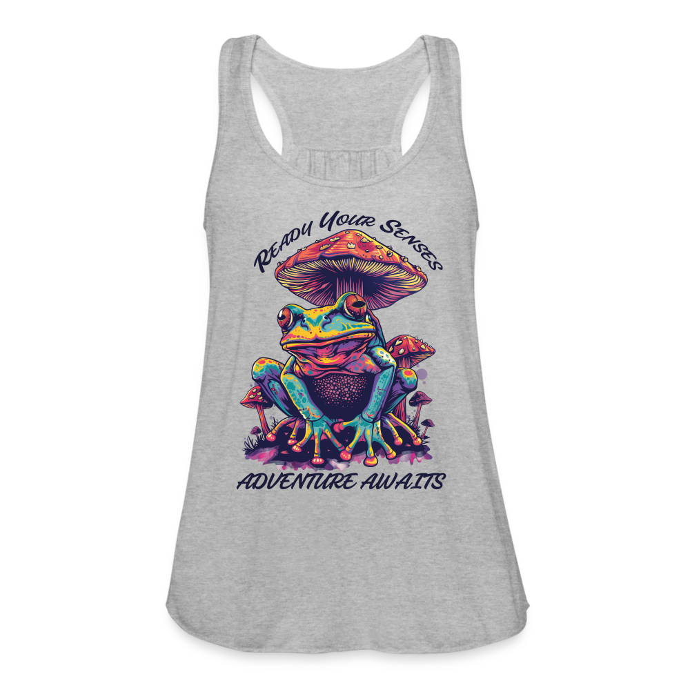 "Ready Your Senses" Adventure Awaits Women's Flowy Tank Top - heather gray