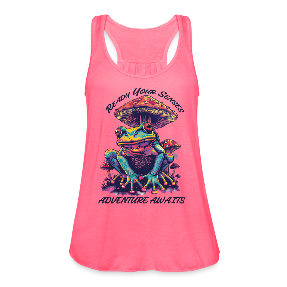 "Ready Your Senses" Adventure Awaits Women's Flowy Tank Top - neon pink