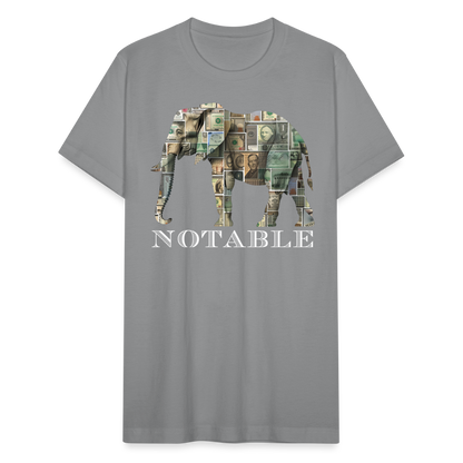 "Notable Elephant" Big Money Goals Unisex Jersey T-Shirt - slate