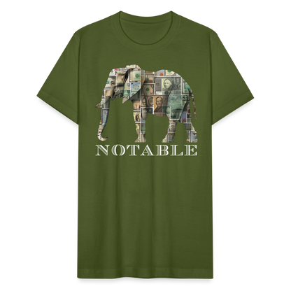 "Notable Elephant" Big Money Goals Unisex Jersey T-Shirt - olive