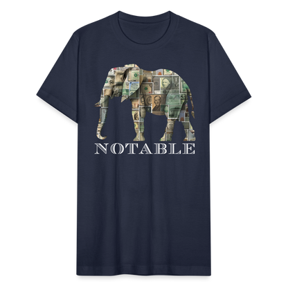 "Notable Elephant" Big Money Goals Unisex Jersey T-Shirt - navy