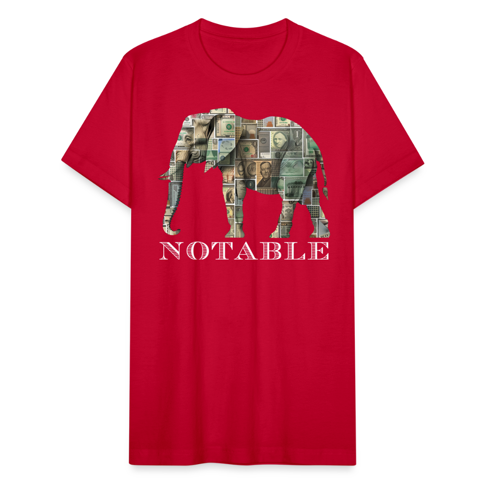 "Notable Elephant" Big Money Goals Unisex Jersey T-Shirt - red