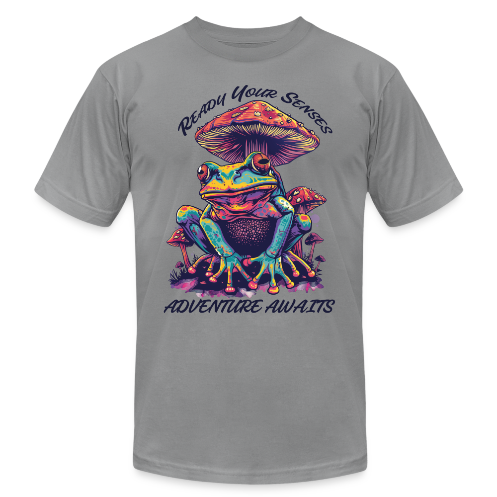 "Ready Your Senses" Adventure Awaits Unisex T Shirt - slate