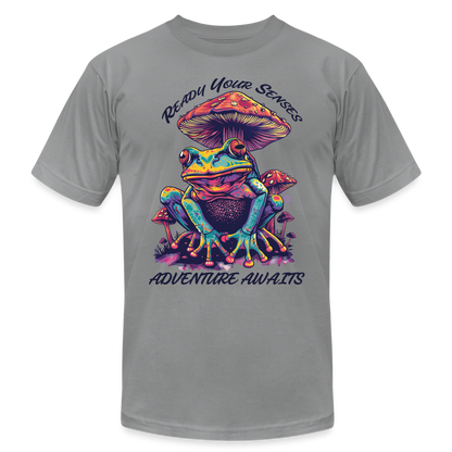 "Ready Your Senses" Adventure Awaits Unisex T Shirt - slate