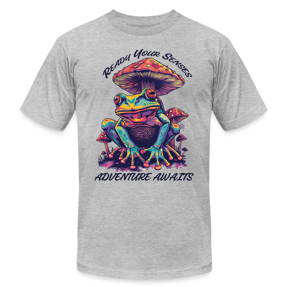 "Ready Your Senses" Adventure Awaits Unisex T Shirt - heather gray