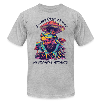 "Ready Your Senses" Adventure Awaits Unisex T Shirt - heather gray